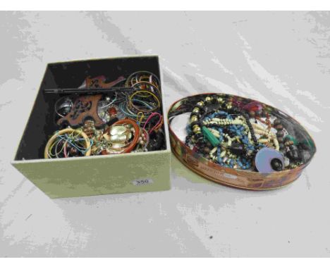 Collection of costume jewellery to include bangles, necklaces, amethyst necklace, large filigree triangular pendant etc