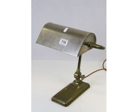 Vintage adjustable Banker's type desk Lamp with Chromed shade