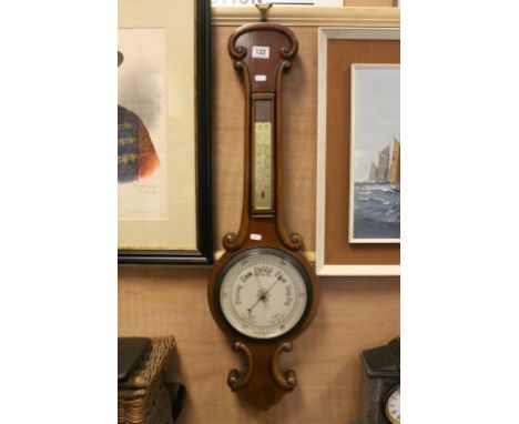 Oak Banjo style Aneroid Barometer