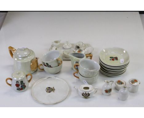 Crested China child's tea service and another
