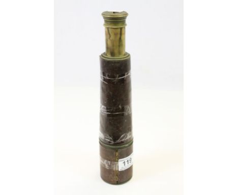 Vintage Brass three draw Telescope by Broadhurst Clarkson & Co London" with Leather outer cover