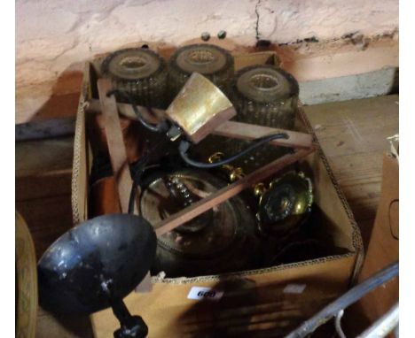 A vintage light fitting, etc.