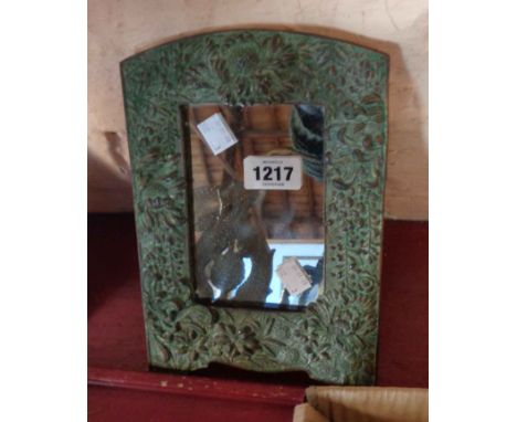 An easel mirror with verdigris patinated frame - easel a/f