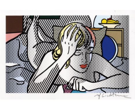Artist: Roy Lichtenstein (American, 1923-1997). Title: "Thinking Nude". Medium: Color relief print. Date: Composed 1994. Prin