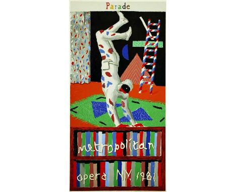Artist: David Hockney (British, b.1937). Title: "Parade, Metropolitan Opera, N.Y., 1981 [signed impression]". Medium: Color s