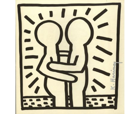 Artist: Keith Haring (American, 1958 - 1990). Title: "Embrace". Medium: Lithograph. Date: Composed 1982. Printed 1982. Dimens