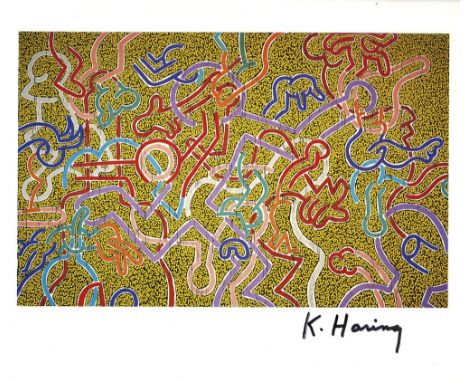 Artist: Keith Haring (American, 1958 - 1990). Title: "Yellow Forms [Untitled 1984]". Medium: Color offset lithograph. Date: C