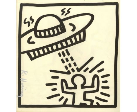 Artist: Keith Haring (American, 1958 - 1990). Title: "UFO #1". Medium: Lithograph. Date: Composed 1982. Printed 1982. Dimensi