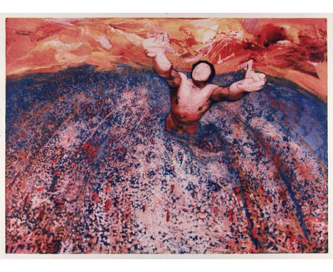Artist: David Alfaro Siqueiros (Mexican, 1896 - 1974). Title: "La Arena Traicionada". Medium: Original color offset lithograp