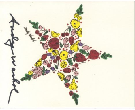 Artist: Andy Warhol (American, 1928 - 1987). Title: "Christmas Card: Star of Fruit". Medium: Original vintage color offset li