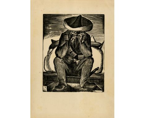 Artist: Leopoldo Mendez (Mexican, 1902 - 1969). Title: "La Revolution que hace Arte". Medium: Linoleum cut. Date: Composed 19