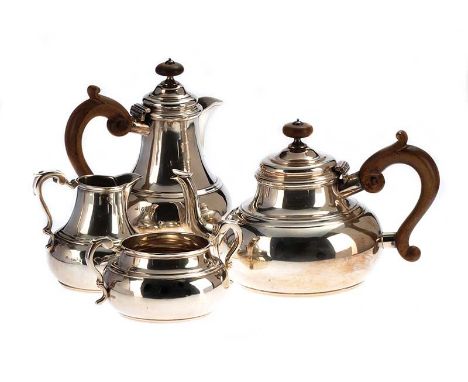 FOUR PIECE IRISH SILVER TEA SERVICE, DUBLIN 1920 MAKER: UNKNOWN APPROX. 52 TROY OUNCES 