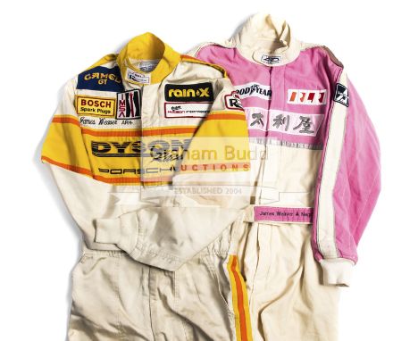 James Weaver's 1987 Dyson Racing and other Porsche team racesuits and clothing,the first a Bell Racestar Nomex design in whit
