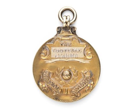 The Football League Division One Championship medal awarded to Allenby Chilton of Manchester United in season 1951-52,silver-