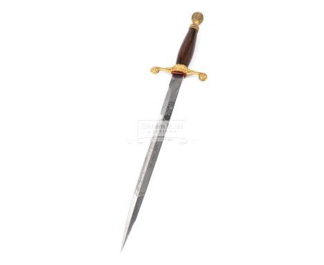 Wilkinson Sword Jockey of the Month award, awarded to Edward Hide September 1978,in the form of a dagger with wooden grip and
