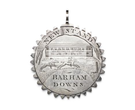 A silver pass for the New Stand at Barham Downs racecourse issued to Thomas Watkinson Payler Esq. circa 1770,circular, raceho