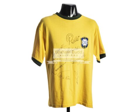 Sold at Auction: Pele 1962 World Cup original Athleta Signed Brazil Jersey  (BAS COA)