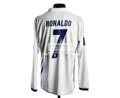Cristiano Ronaldo signed Real Madrid No.7 replica jersey,signed to the reverse No.7 in silver marker pen.