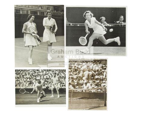 A collection of sports photographs,the main themes horse racing, tennis, cricket, swimming & Olympic, plus a selection of oth