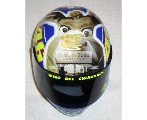 Valentino Rossi signed Movistar Yamaha MotoGP team 1:2 scale "donkey" replica helmet,signed in silver marker pen to the visor