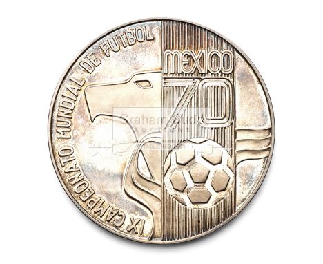 Silver Mexico 1970 World Cup commemorative medal,cased