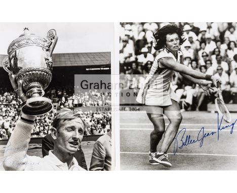 Wimbledon Championship Final 1968 Programme,sold together with a signed action photograph of Billie Jean King, signed in fine