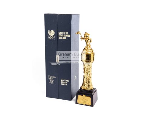 Seoul 1988 Olympic Games trophy issued by the Seoul Olympic Organizing Committee to thank individuals for their role in the p