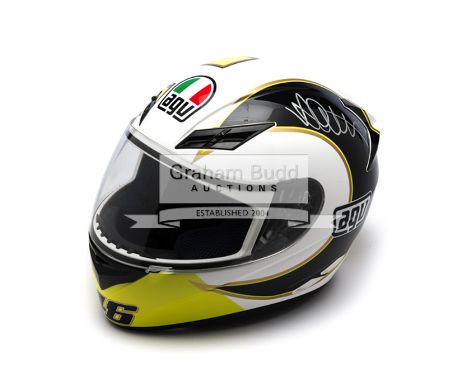 Valentino Rossi signed helmet,full-size AGV Moto GP Vale 46, signature in silver marker pen