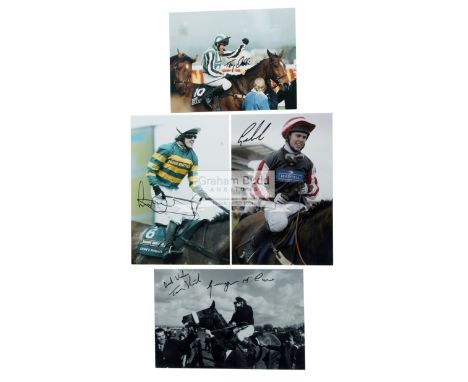 15 signed photographs of Grand National winning jockeys & trainers,comprising: Ginger McCain, A P McCoy, Tony Dobbin, Graham 