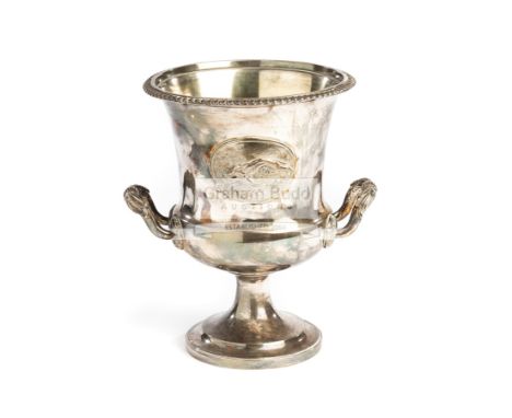 A Regency era silver trophy for the hare coursing meeting held at Letcombe Bowers in 1815, hallmarked William Burwash, London