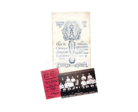 F.A. Cup final programme Tottenham Hotspur v Wolverhampton Wanderers played at Stamford Bridge 23rd April 1921,sold with a mo
