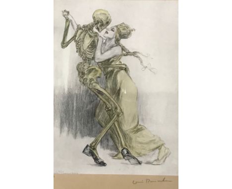 A Louis Raemaeker etching, The German Tango, political cartoon, signed in pencil lower right, framed