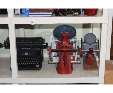 Imperial Model 60 typewriter, two Adana printing machines and printing type.