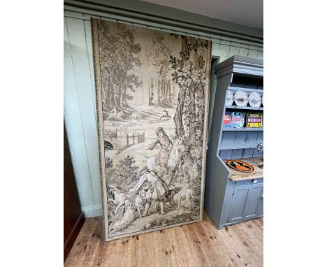 Large tapestry depicting hunting scene,229cm by 124cm.