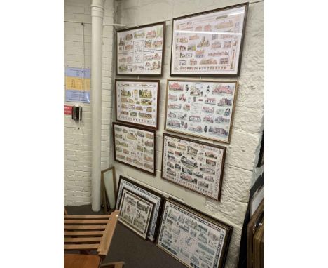 Collection of fifteen local Alderson prints and gilt framed mirror.