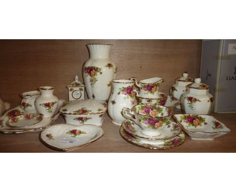 Selection of Royal Albert 'Old Country Roses' trinket pots, vases etc