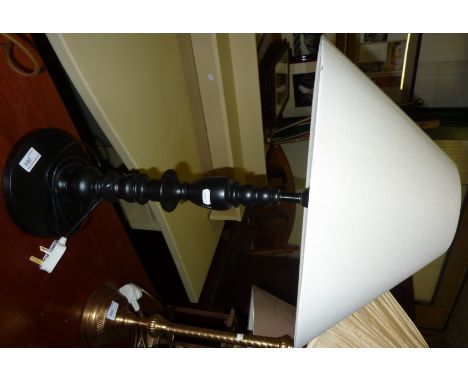 Black modern table lamp with cream shade