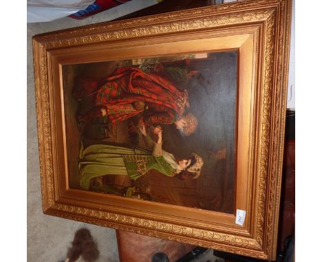 Gilt framed print of Scottish courting couple