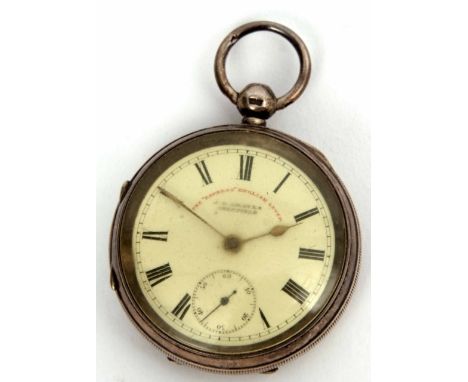 Late 19th century silver cased open face lever watch, the frosted gilt movement with bi-metallic cut compensated balance and 