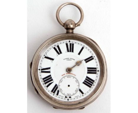 Early 20th century silver cased open face lever watch, 23531, the frosted gilt and jewelled Swiss movement with mono-metallic