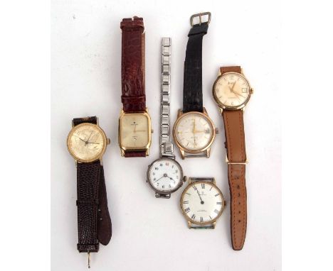 Mixed Lot: comprising a 9ct gold 21-jewel centre seconds calendar wrist watch by Accurist, together with a Swiss silver cased