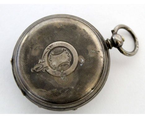 Late 19th/early 20th century silver cased open face watch, unsigned, the frosted movement with blued steel screws with engrav