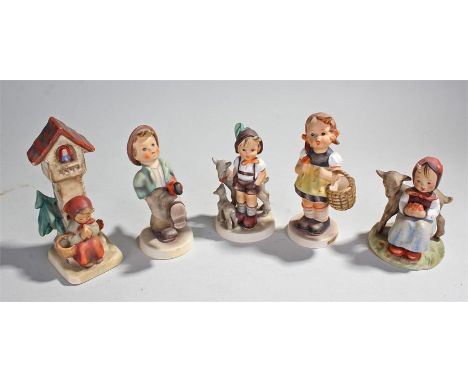 Five Hummel figures