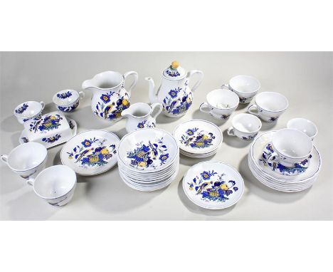 Spode Tea and Coffee service with blue and yellow 'Bluebird' pattern (qty)