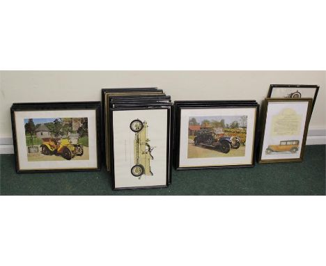 collection of prints of classic cars from the first half of the 20th century (qty)