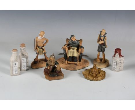 A group of eight Terry Pratchett Discworld models by Clarecraft, comprising 'Mad Hamish' DW117, 'Boy Willie' DW120, 'Teach (M
