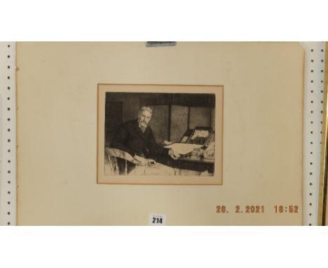 An etching, study scene, William Strang