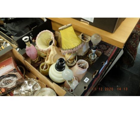 An assortment of vintage lamps