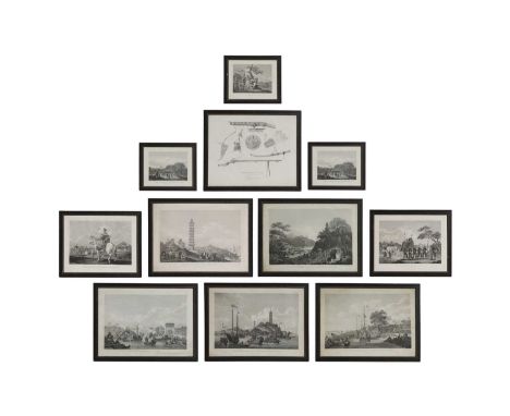 A set of eleven prints of China after drawings by William Alexander,published by G. Nicol, London, 1796, each in an ebonised 