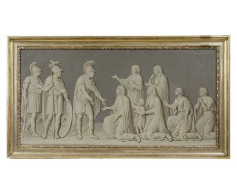 Italian School, 19th centuryVolumnia and Veturia pleading with Coriolanus to make peace with Romeen grisaille, oil on canvas 